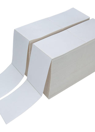 L LIKED 4000 Fanfold 4 inch x 6 inch Direct Thermal Labels, with Perforated line for Thermal Printers - Compatible with Zebra & Rollo Printer