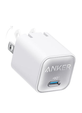 Anker Nano USB C Charger Block, 30W PIQ 3.0 Foldable iPhone Charger Fast Charging for iPhone 16/15 Series, Galaxy, iPad, Compatible with MagSafe