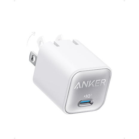 Anker Nano USB C Charger Block, 30W PIQ 3.0 Foldable iPhone Charger Fast Charging for iPhone 16/15 Series, Galaxy, iPad, Compatible with MagSafe