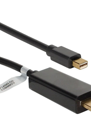 QVS 3ft Mini DisplayPort/Thunderbolt to HDMI Digital Video Black Cable MDPH-03BK