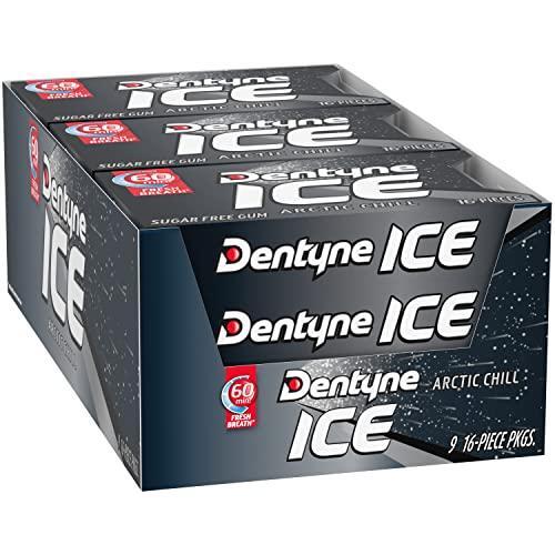 Dentyne Ice Arctic Chill Sugar-Free Chewing Gum, 9 Packs of 16 Pieces (144 Total Pieces)