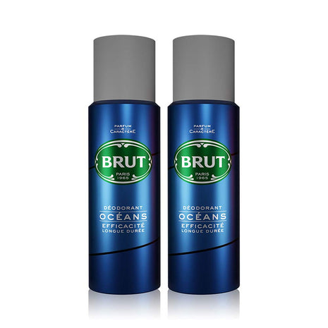 Brut Ocean Deodorant Body Spray for Men, Masculine Long-Lasting Deo with Fresh, Aquatic Fragrance,, Deo Combo Pack of 2 (200ml Each)
