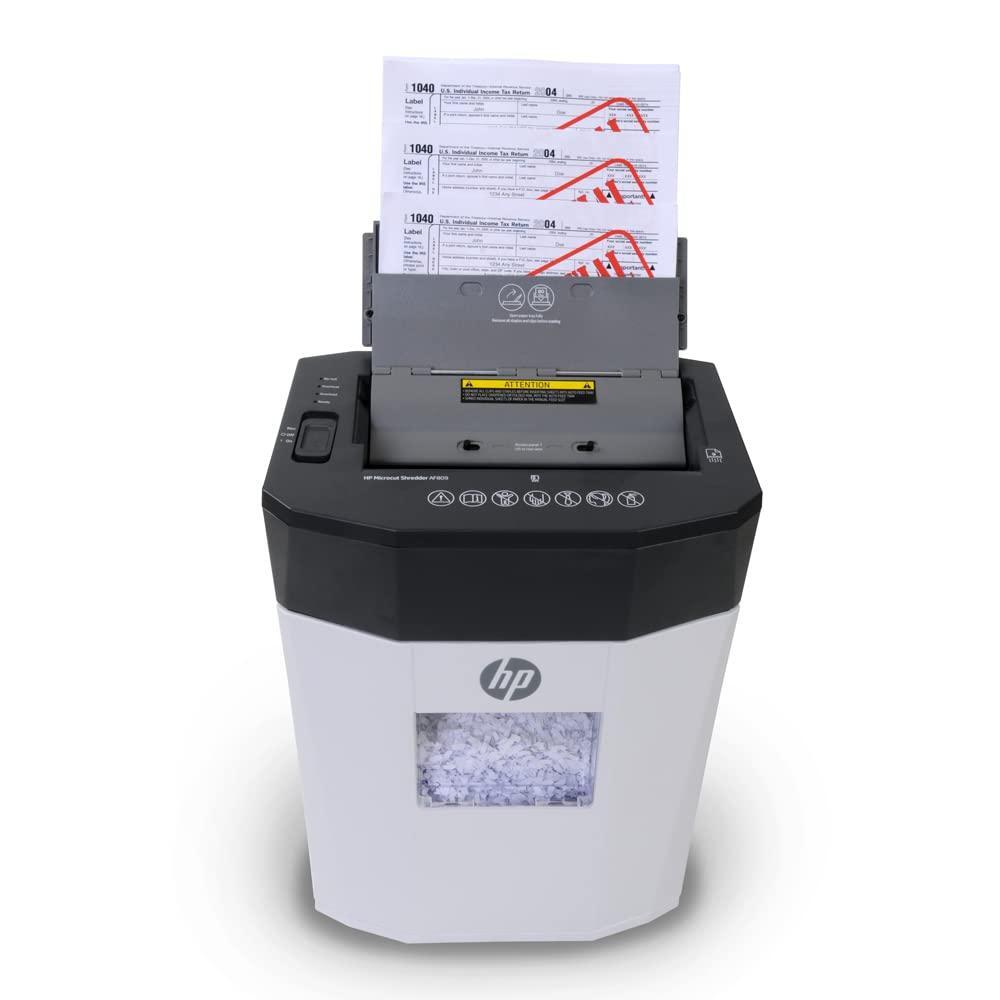 HP - Paper Shredder Micro Cut, 80-Sheet Auto Feed, Shreds Credit Cards & Staples, Heavy Duty Paper Shredder for Home Use with 3.8 Gallon Basket