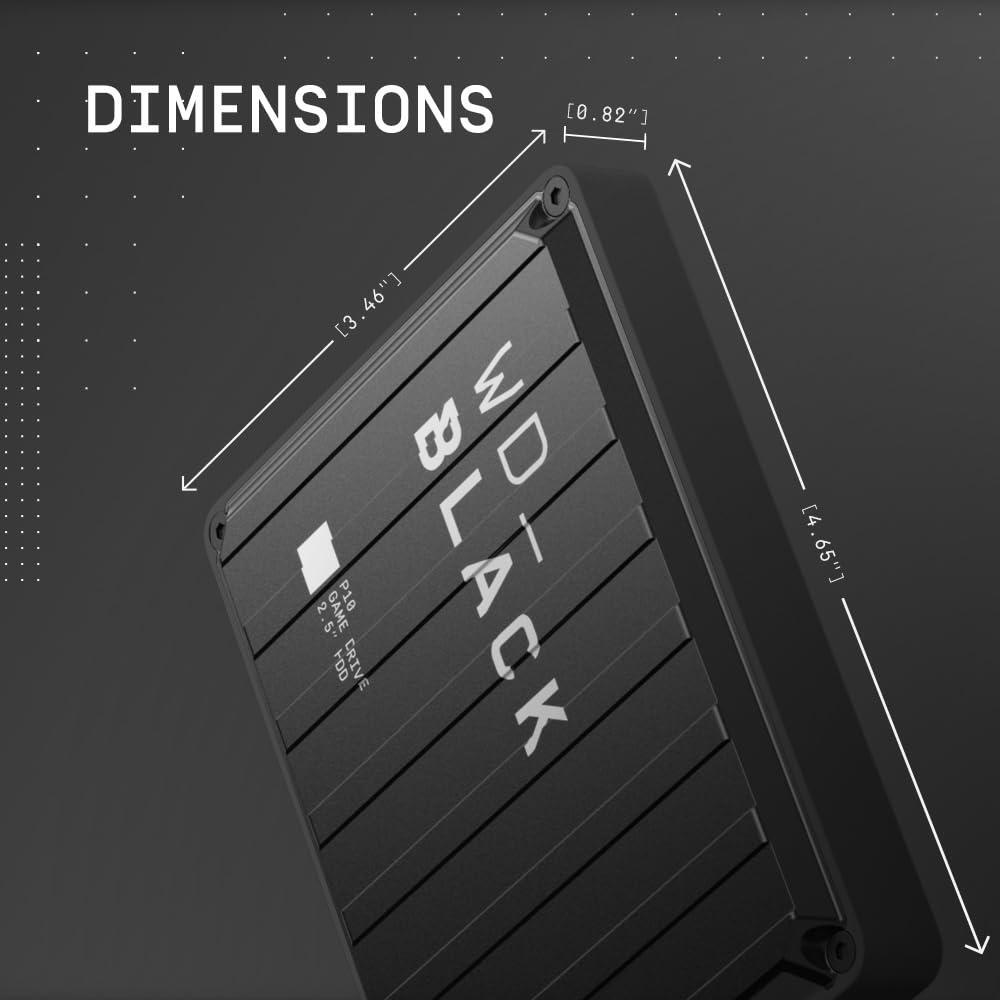 WD_BLACK 4TB P10 Game Drive, Portable External Hard Drive, Works with Playstation, Xbox, & PC - WDBA3A0040BBK-WESN