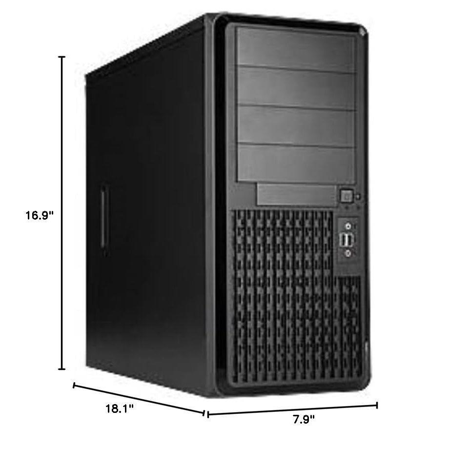in-Win Case PE689.U3 Entry Pedestal ATX Mid Tower 4/1/(5) Bays USB 3.0 Audio Black No Power Supply Audio