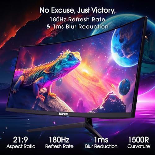 Sceptre New Curved 34-inch Gaming Monitor 3440 x 1440 180Hz 1500R DP x2 HDMI x2 Build-in Speakers Machine Black 2026