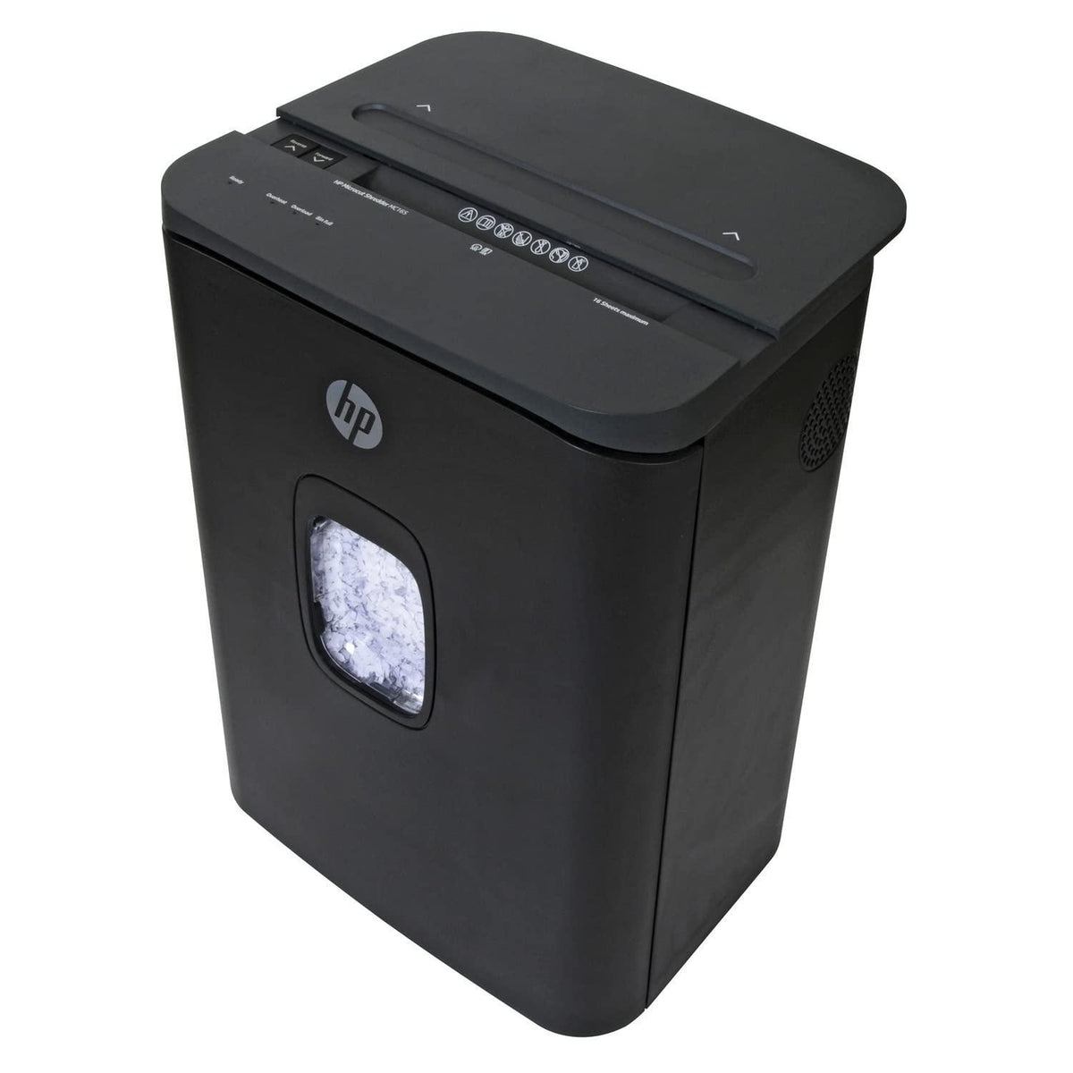 HP - Paper Shredder Micro Cut, 16-Sheet Manual Feed, Shreds Credit Cards & Staples, Heavy Duty Paper Shredder for Home Use with 7.4 Gallon Basket