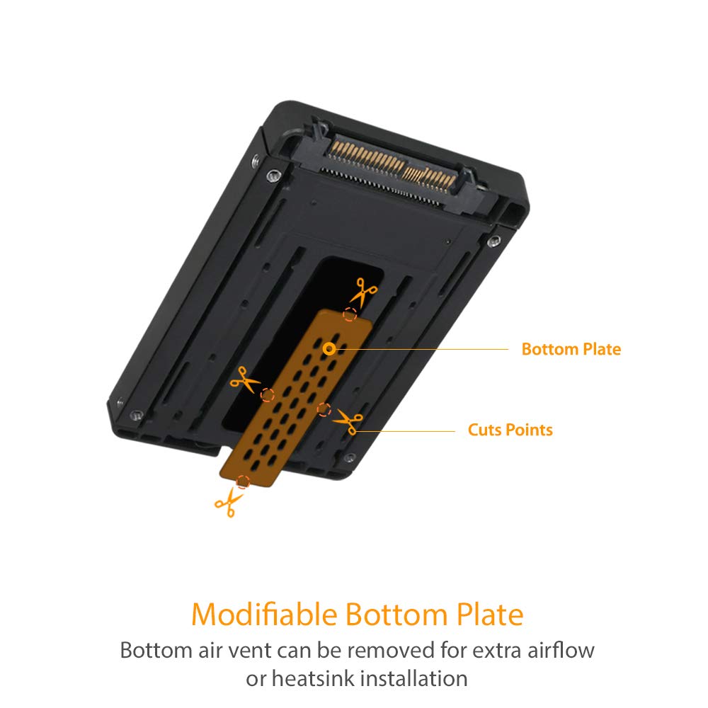 ICY DOCK M.2 PCIe 3.0/4.0 NVMe SSD to 2.5" U.2 SSD Converter / Mounting Adapter with Heatsink | EZConvert MB705M2P-B