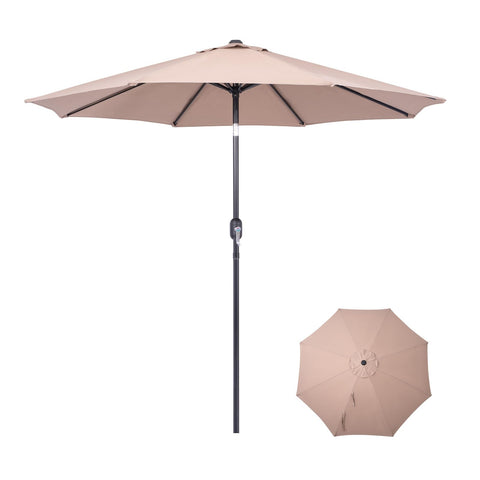 Backyard Expressions 9 ft. Patio Umbrella, Market Table Umbrella w/Tilt and Crank, 8 Ribs