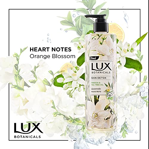 Lux Botanicals Skin Detox Body Wash With Freesia&Tea Tree Oil Extracts For Women,100% Natural Extracts,Purifying&Gentle Shower Gel For Nourished&Revived Skin,Refreshing Fragrance,No Parabens,450 Ml