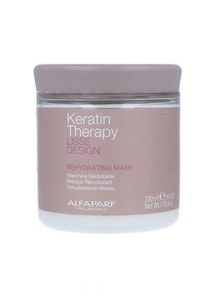 ALFAPARF MILANO Keratin Therapy Lisse Design Rehydrating Hair Mask (200Ml) Rosemary
