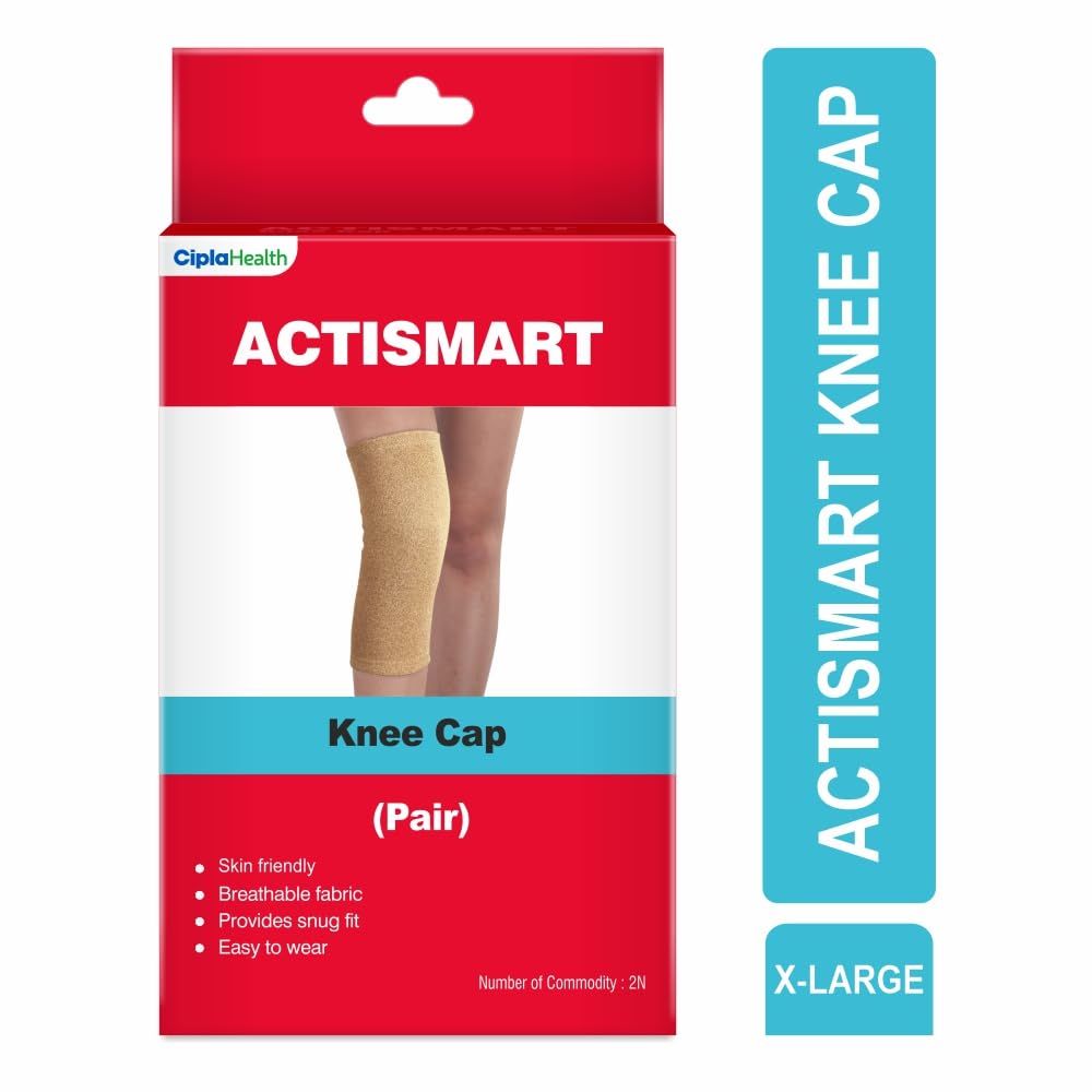 Cipla ACTISMART Knee Cap | Knee Cap For Women & Men | Knee Brace | Gym Knee Support | XL