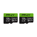 PNY P-SDU128X2V31100PX-GE 128GB Premier-X Class 10 U3 V30 microSDXC Flash Memory Card 2-Pack - 100MB/s, Class 10, U3, V30, A1, 4K UHD, Full HD, UHS-I, Micro SD