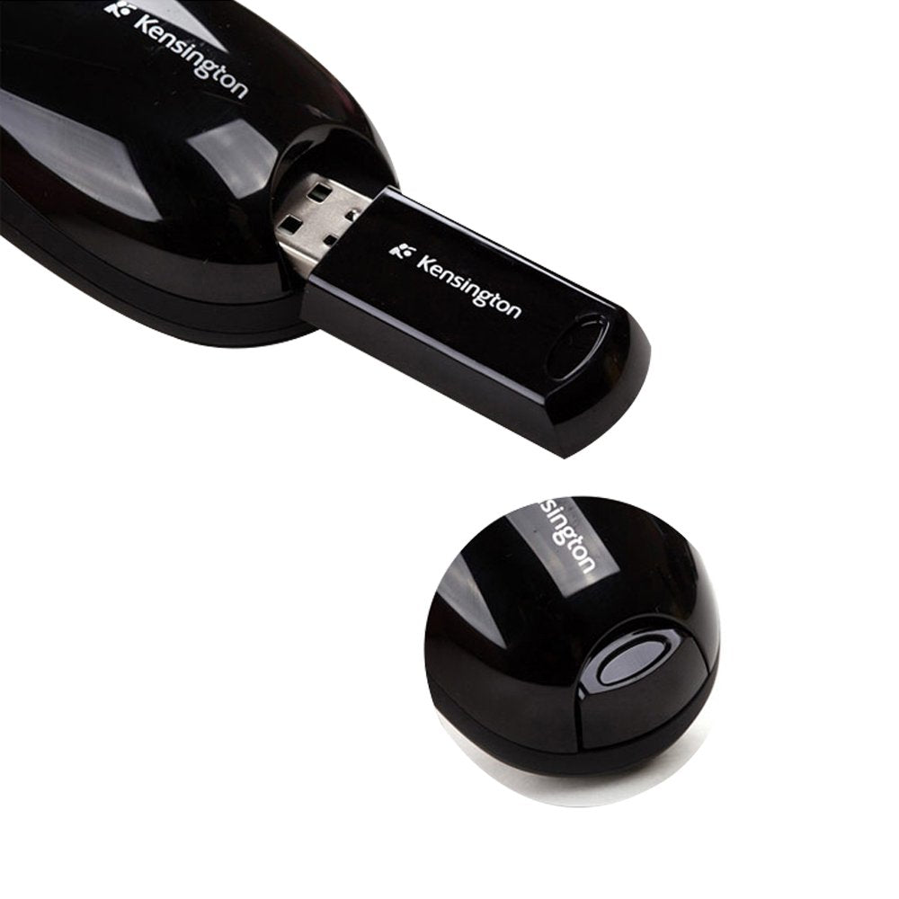 Kensington Wireless Presenter Pro with Green Laser, Class 2, 150 Ft Range, Black