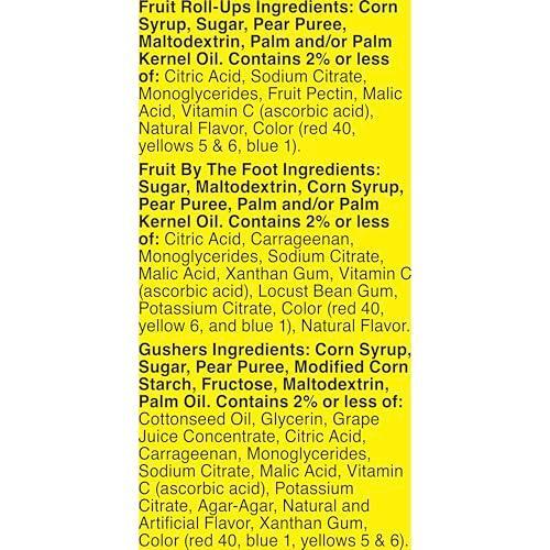 Fruit Roll-Ups, Fruit by the Foot, Gushers, Flavored Snacks Variety Pack, Gluten Free, 16 Ct, 10.2 oz