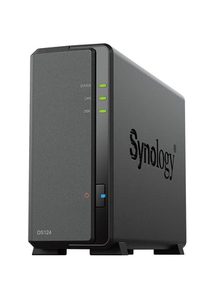 Synology DS124 Personal Backup & File Hub - Protect Photos, Secure Home Surveillance (1-Bay Diskless NAS)