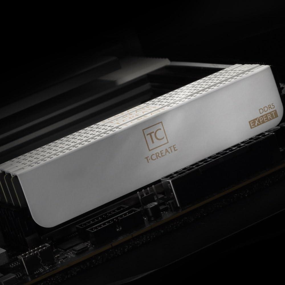 TEAMGROUP T-Create Expert CL32 Overclocking 10L DDR5 32GB Kit (2 x 16GB) 6400MHz (PC5-51200) Intel XMP 3.0 & AMD Expo Compatible Desktop Memory Module Ram Black - CTCED532G6400HC32ADC01