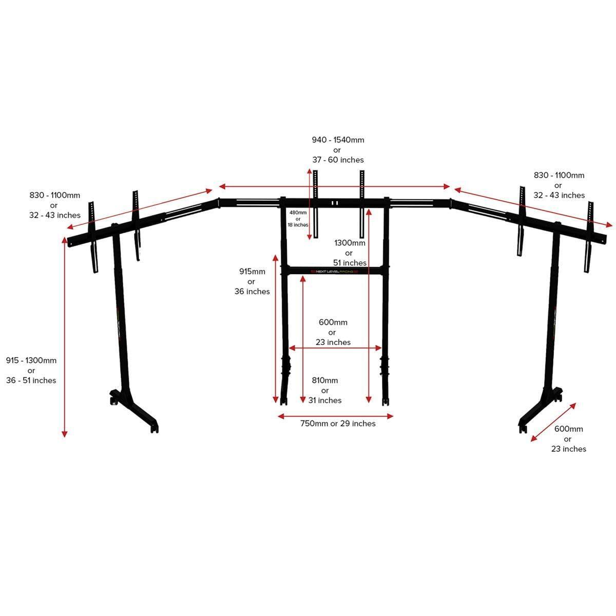 Next Level Racing Free Standing Triple Monitor Stand (NLR-A010)