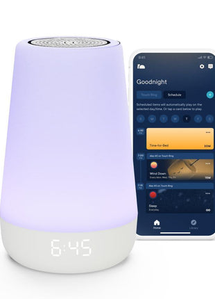 Hatch Rest 2nd Gen Baby Sound Machine & Night Light (White) | White noise machine, night light, toddler & kid time-to-rise alarm clock, nursery stories, control via Hatch Sleep App