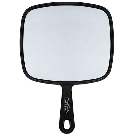 ForPro Extra Large Hand Mirror with Handle, 9Wx12L in, Black | Extra Large Multi-Purpose Handheld Mirror with Distortion-Free Reflection