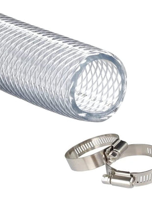 JUNZHIDA High Pressure Braided Clear Flexible PVC Tubing 3/4 inch ID,10ft