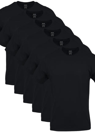 Gildan Men's Crew T-Shirts, Multipack, Style G1100, Black (6-Pack), Large