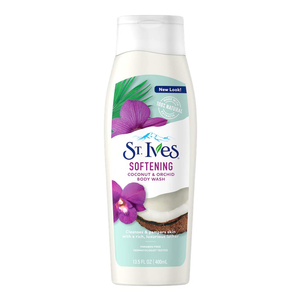 St. Ives Hydrating Body Wash & Shower Gel for Women with Coconut Water & Orchid, Softens & Conditions Skin, Mild Cleanser moisturising Liquid Body Wash with 100% Natural Extracts, Paraben-Free Bath Gel, Dermatologically Tested, 400ml