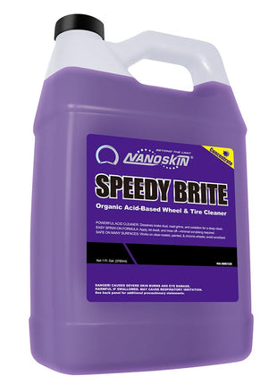 Nanoskin SPEEDY BRITE Pro Grade Wheel & Tire Acid Cleaner, 1 gallon - Chrome & Coated Wheel Safe, Cleaning with Organic Acid | Removes Brake Dust & Road Grime for Auto Detailing, Body Shop Safe