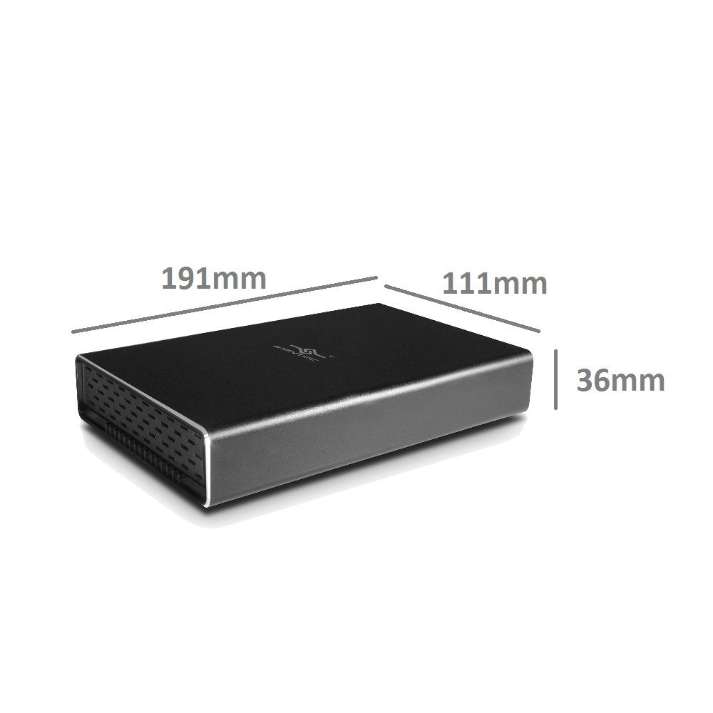 Vantec NST-371C31-BK NexStar Gx USB 3.1 Gen 2 Type-C 3.5" Sata HDD/SSD Enclosure, Comes with C to C and C to A Cable, Aluminum Casing, Black