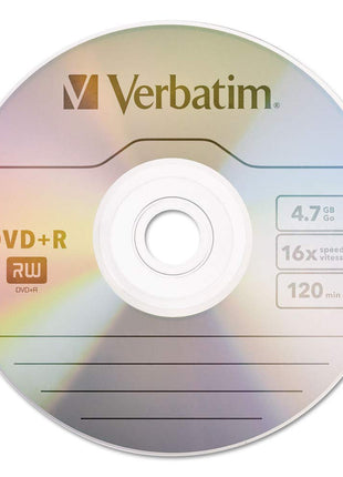 Verbatim DVD+R Discs, 4.7GB, 16x, Spindle, 100/Pack