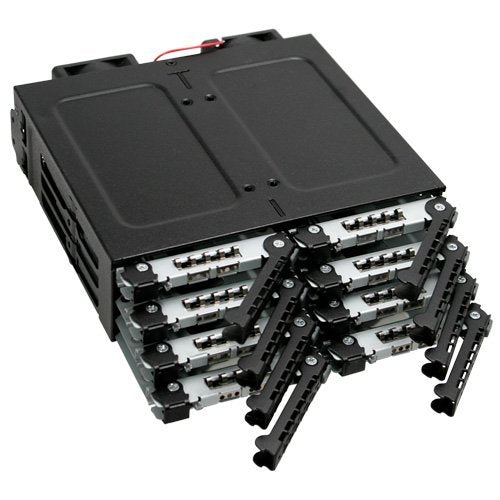 Icy Dock ToughArmor MB998SP-B 8 x 2.5" SATA 7 mm Gbps HDD/SSD Mobile Rack/Cage in 1 x 5.25" Bay [parallel import goods]