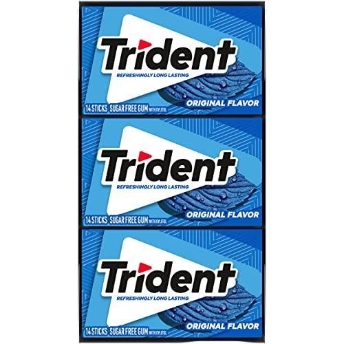 Trident Original Flavor Sugar-Free Chewing Gum, 12 Packs of 14 Pieces (168 Total Pieces)