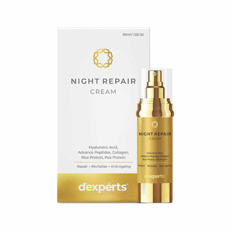 Brinton d'experts Night Repair Cream with Hyaluronic Acid, Collagen, Peptides, Rice & Pea Protein 30ml