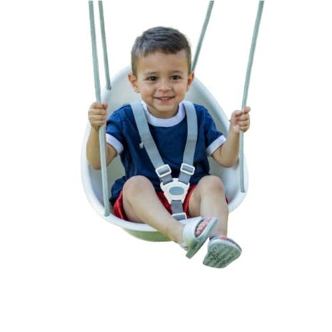 Swurfer Coconut Toddler Swing – Comfy Baby Swing Outdoor, 3- Point Adjustable Safety Harness, Secure, Safe Quick Click Locking System, Blister-Free Rope, Easy Installation, Ages 6-36 Months