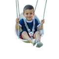 Swurfer Coconut Toddler Swing Comfy Baby Outdoor, 3- Point Adjustable Safety Harness, Secure, Safe Quick Locking System, Blister-Free Rope, Easy Installation, Ages 9 Months and Up, Ivo, White