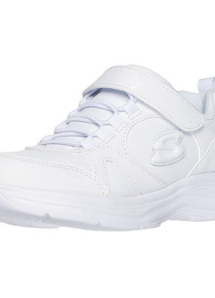 Skechers Girl's Glimmer Kicks - School Struts Sneaker Sneaker, White, 13 Little Kid