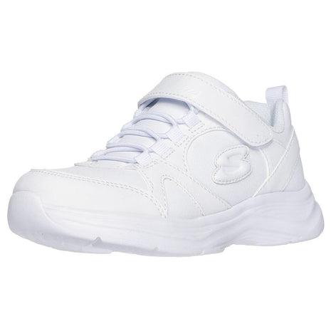 Skechers Girl's Glimmer Kicks - School Struts Sneaker Sneaker, White, 13 Little Kid