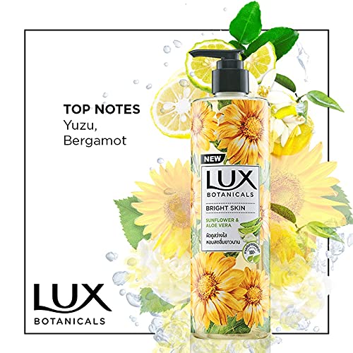 Lux Botanicals Body Wash, Sunflower & Aloe Vera, Shower Gel for Women, 100% Natural Extracts, Gives Bright Skin, Paraben Free, 450 ml