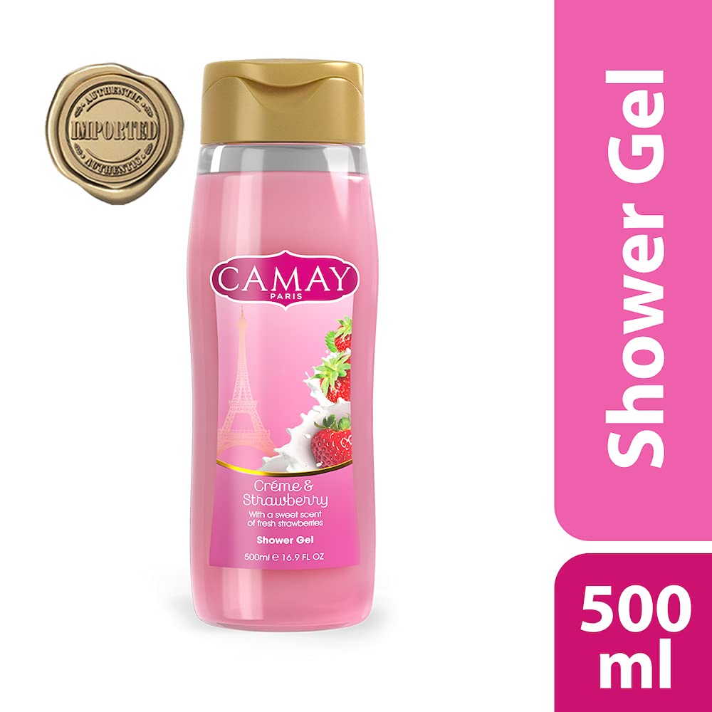 Camay Paris CrËme &Strawberry Shower Gel, Pink, 500 ml