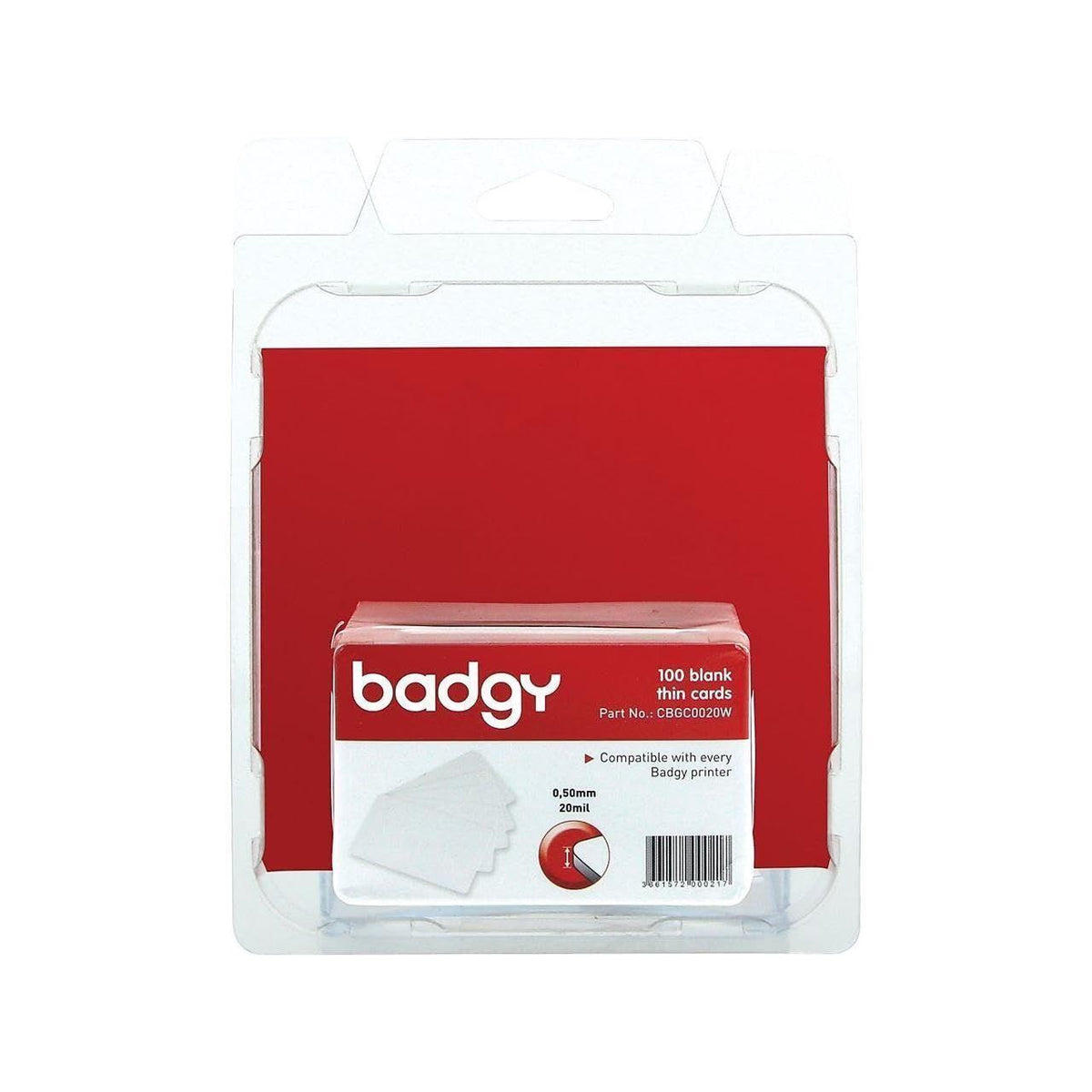 Evolis CBGC0020W Blank Thin Cards
