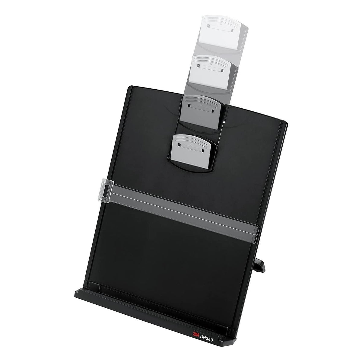 DH340MB 3M Fold-Flat Freestanding Desktop Copyholder, Plastic, 150 Sheet Capacity, Black