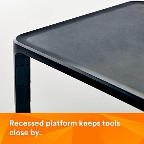 3M Adjustable Monitor Stand for Monitors and Laptops, Three Leg Segments Simply Adjust Height from 1.7" to 5.5", Holds up to 20 lbs, 13.6 in Clearance Between Legs for Storage, Black (MS85B)