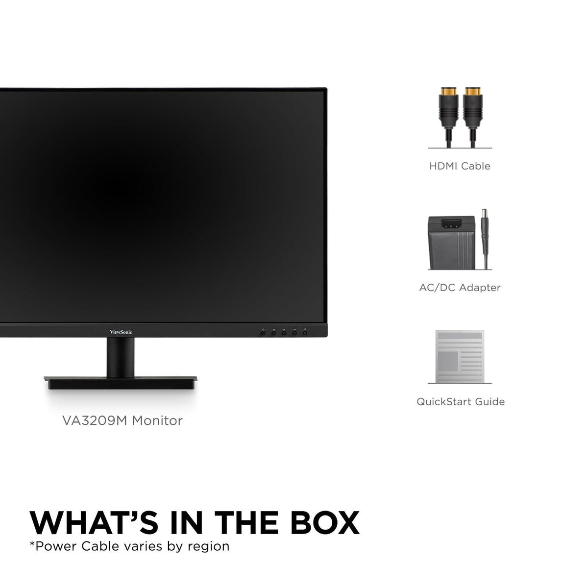 ViewSonic VA3209M 32 Inch IPS Full HD 1080p Monitor with Thin Bezels, 75Hz, Eye Care, HDMI, VGA Inputs for Home and Office