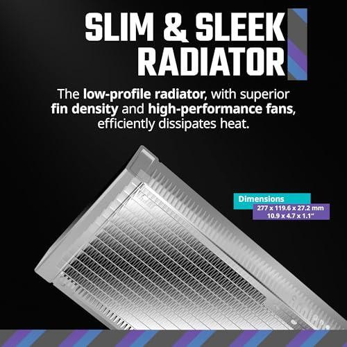 Cooler Master 240 Atmos White High Performance Close-Loop AIO Liquid Cooler, R9|i7 Dual Chamber Pump, Customize Cover, Sickleflow Edge PWM, aRGB Lighting, AMD Ryzen AM5|4, Intel LGA 1851|1700 Platform