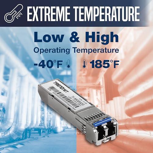 TRENDnet TI-MGBS20, 1000Base-LX Industrial SFP Single- Mode LC Module (20km), Lifetime Protection
