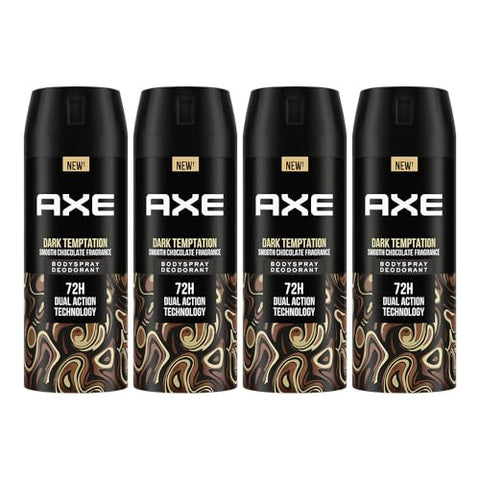 Axe Dark Temptation Men's Deodorant, Deodorant Spray For Men 150ml, Pack of 4