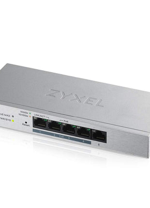 Zyxel 5-Port PoE Switch | Web Managed Gigabit Network Ethernet Splitter | 5X GbE Ports (4X PoE+ with 68W Budget) | QoS, Link Aggregation, VLAN, IGMP Snooping | Fanless | Desktop | GS1200-5HPv3