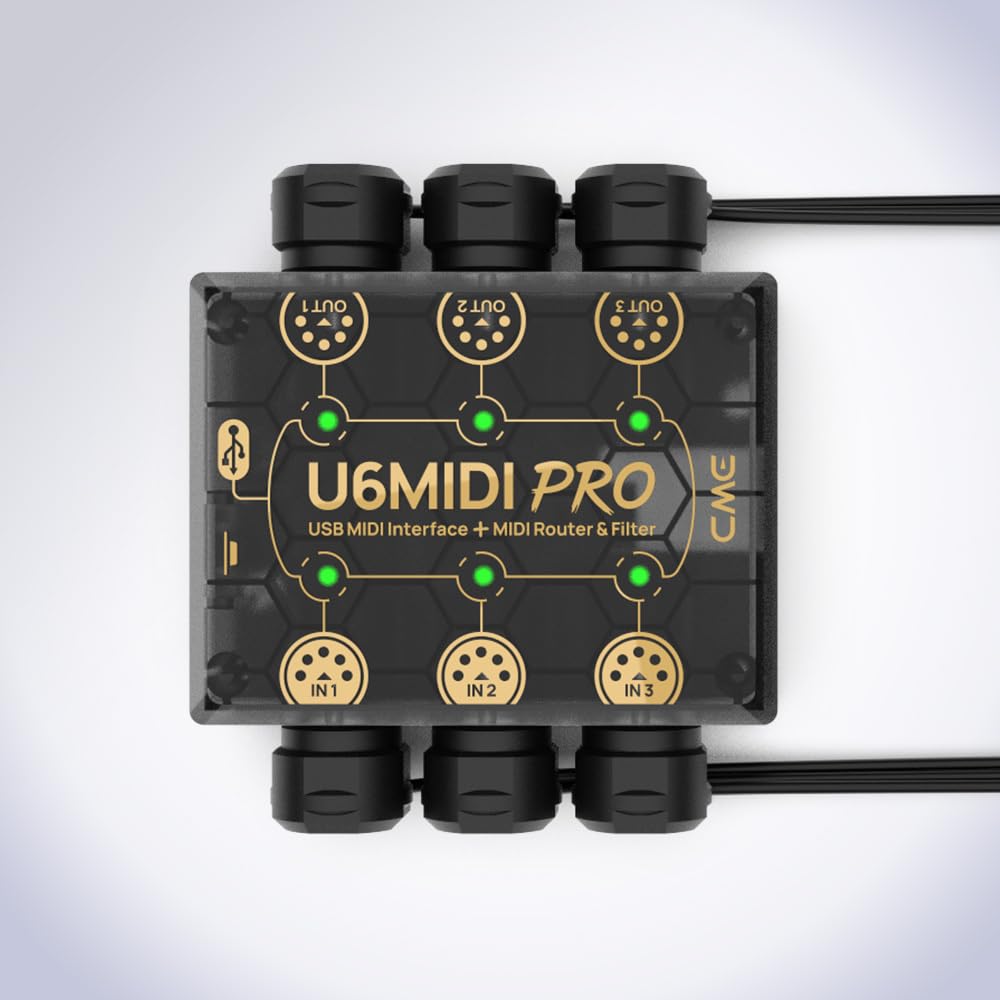 CME MIDI Cable 4-Pack - 1FT / 30cm, 5-pin DIN, Low-Profile - Mirrored 45-Degree Angled Ultra-Thin Plugs for Compact Spaces - Ideal for MIDI Interface, Pedalboard, Keyboard