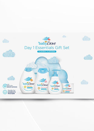 Baby Dove Day 1 Essentials Gift Set of 400 ml Packs With Baby Soaps (Combo Pack)