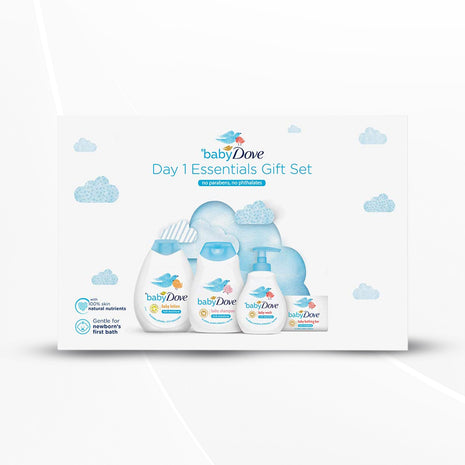 Baby Dove Day 1 Essentials Gift Set of 400 ml Packs With Baby Soaps (Combo Pack)